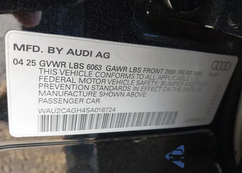 2025 Audi A6 E-Tron Premium Plus z USA, uszkodzony, nr VIN WAU2CAGH4SA018724